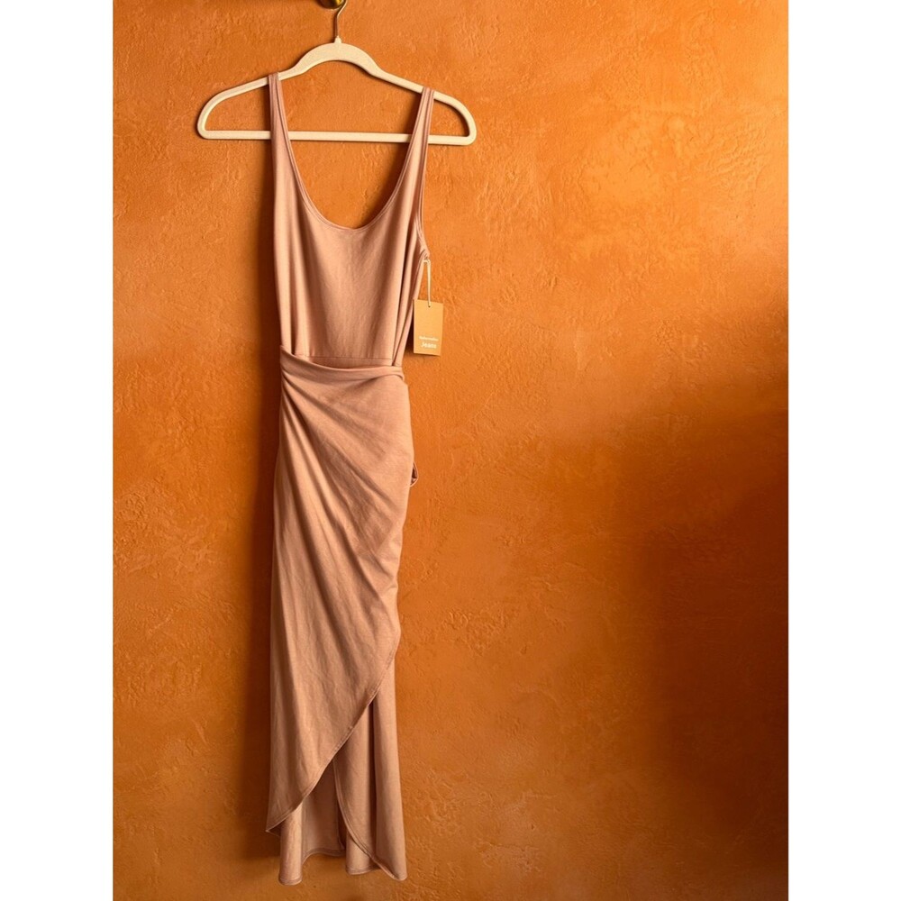 Reformation Jeans Kaila Wrap Midi Dress Blush Pink NWT Size Small